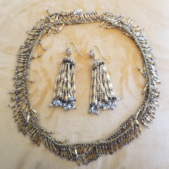 Lee Angel Set of Gold Tone Necklace & Earrings - Picture 3 of 8